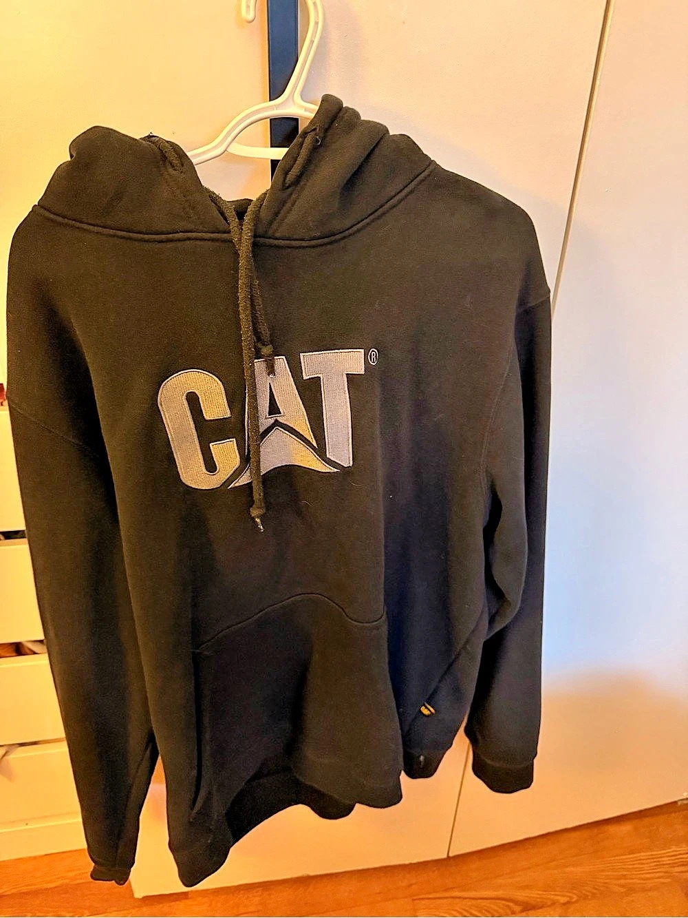 Caterpillar Trademark Hooded Sweatshirt Black Pullover Hoodie